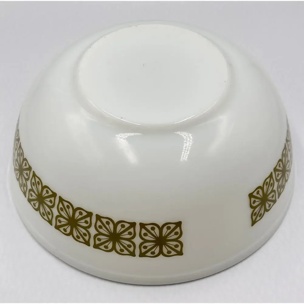 Vintage PYREX 404 Verde Autumn Floral Glass Mixing Bowl 4 Qt - Picture 4 of 7